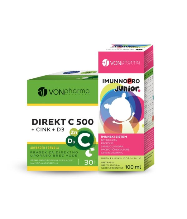 VONpharma PACKAGE - DIREKT C 500+CINK+D3 + IMUNNOPRO JUNIOR